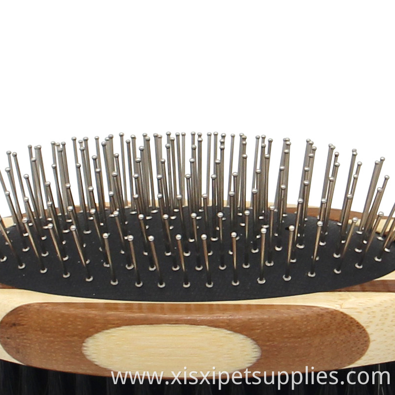Factory Wholesale LOW MOQ Bamboo Wood Double Sided Pet Cat Dog Grooming Massage Hair Comb